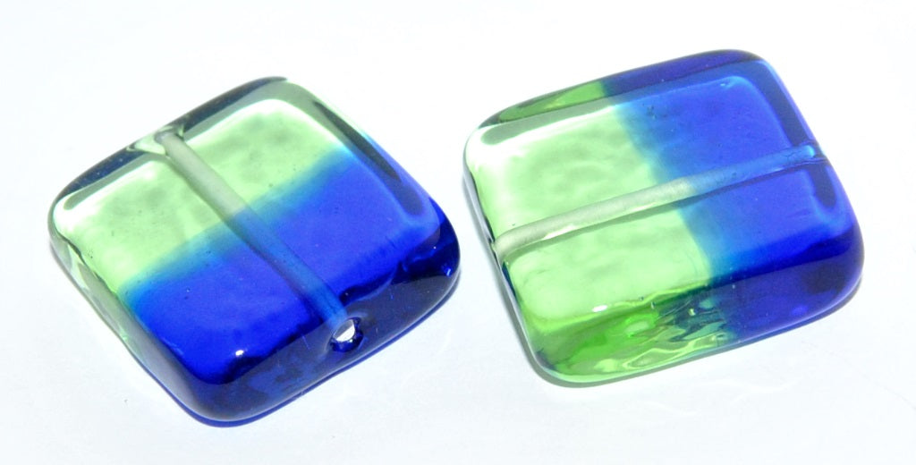 Czech Glass Hand Made Square Lampwork Beads, (C), Glass, Czech Republic