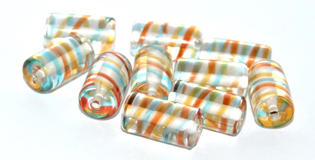 Roller Lampwork Glass Handmade Beads, (B), Glass, Czech Republic