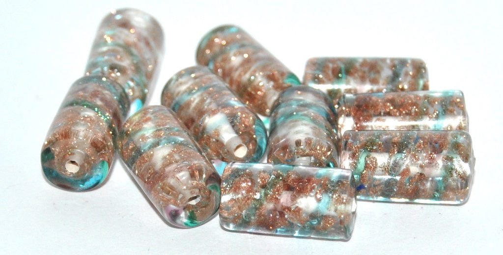 Roller Lampwork Glass Handmade Beads, Matte (M), Glass, Czech Republic