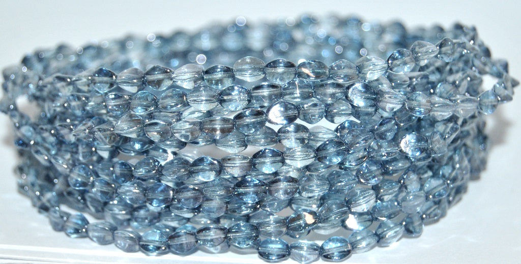 Pinch Czech Glass Beads, Crystal Luster Blue Full Coated (30 14464), Glass, Czech Republic
