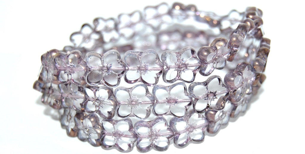 Table Cut Flower Beads Linum, Crystal Bronze (30 14415), Glass, Czech Republic