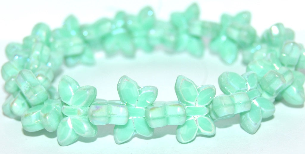 Table Cut Butterfly Beads, Copper Lined Ab 2Xside (54200B-AB-2XSIDE), Glass, Czech Republic