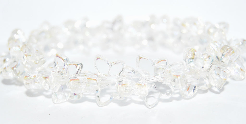 Table Cut Butterfly Beads, Crystal Ab 2Xside (00030-AB-2XSIDE), Glass, Czech Republic