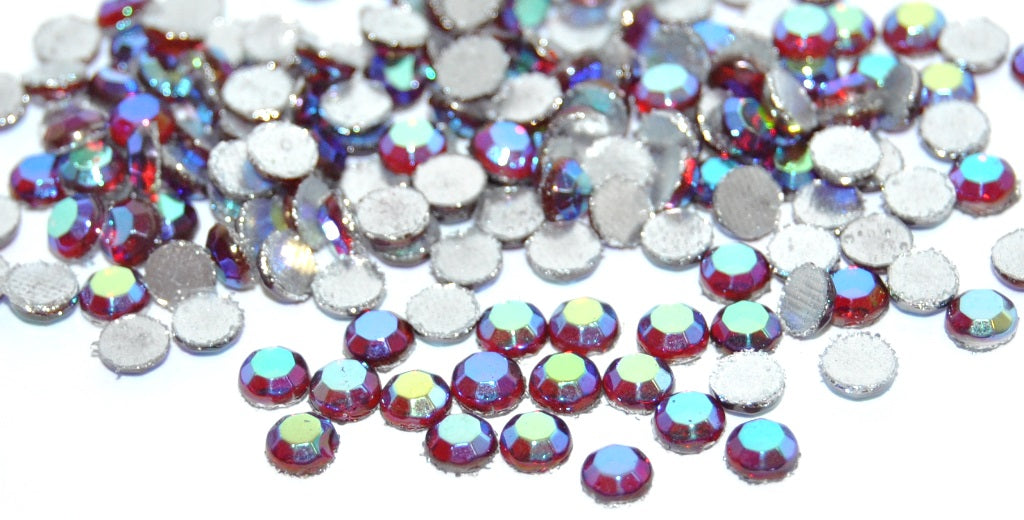 Rhinestones Hot Fix (with glue), Ss16 Siam Ruby Ab (SS16-SIAM-RUBY-AB), Glass, Czech Republic