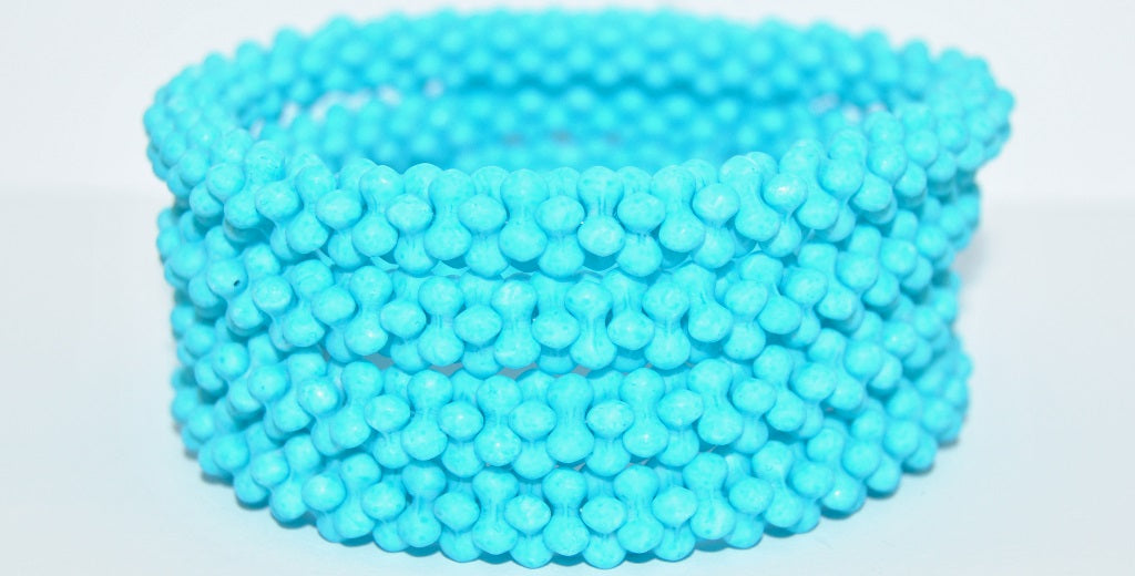 4-leaf Flower Glass beads, White 84307 (02010-84307), Glass, Czech Republic