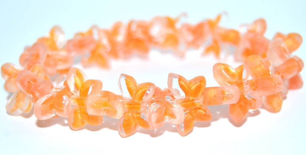 Table Cut Butterfly Beads, 96018B Matte (96018B-M), Glass, Czech Republic