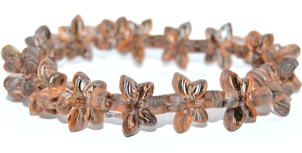 Table Cut Butterfly Beads, 90024200 Matte (90024200-M), Glass, Czech Republic