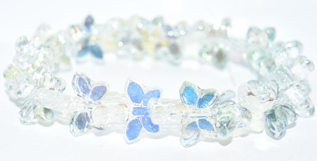 Table Cut Butterfly Beads, Crystal Ab 2X Wz (00030-AB-2X-WZ), Glass, Czech Republic