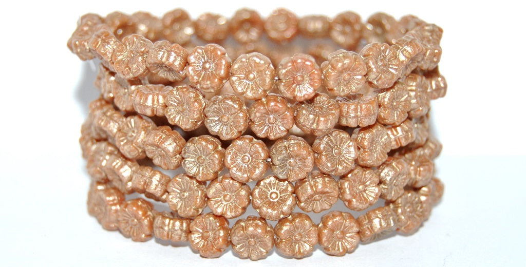 Hawaii Flower Pressed Glass Beads, 13730 86710 (13730-86710), Glass, Czech Republic