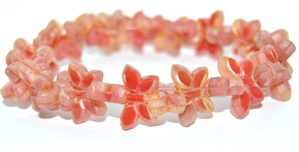 Table Cut Butterfly Beads, 96029002 Matte (96029002-M), Glass, Czech Republic