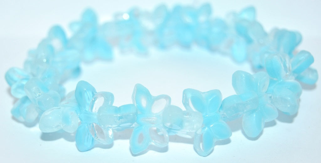 Table Cut Butterfly Beads, 66018 Matte (66018-M), Glass, Czech Republic