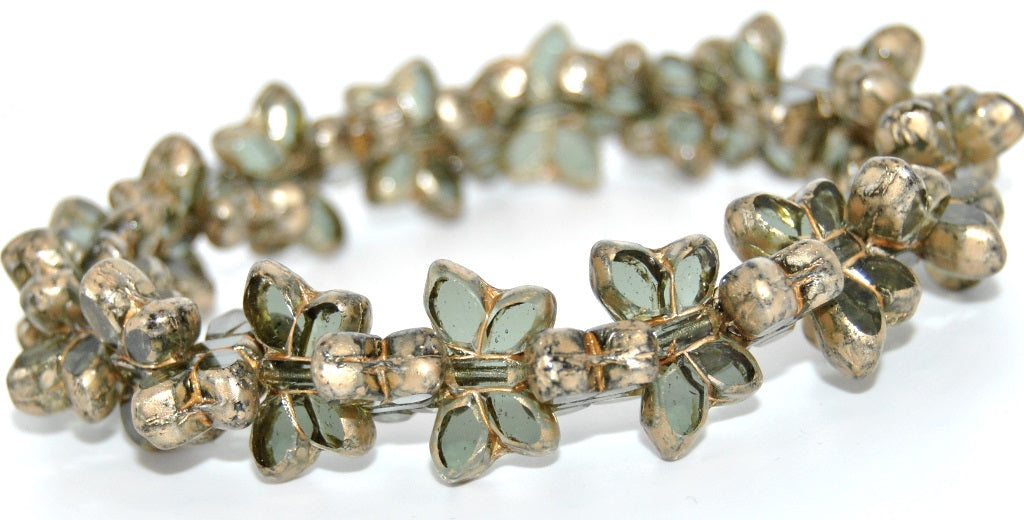 Table Cut Butterfly Beads, Pale Blue 86710 (30310-86710), Glass, Czech Republic