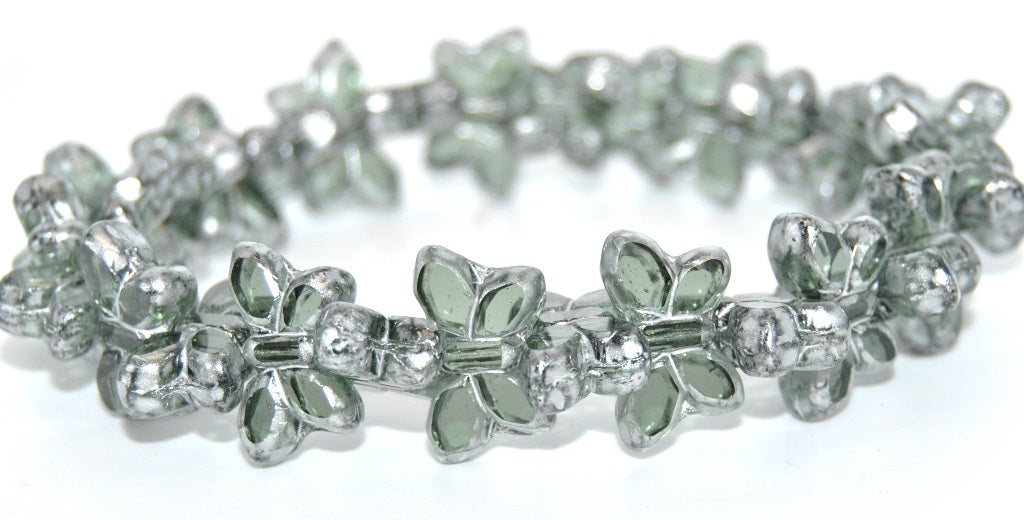 Table Cut Butterfly Beads, Pale Blue 86700 (30310-86700), Glass, Czech Republic