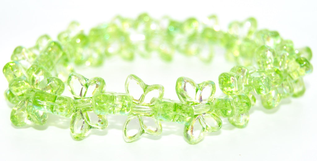 Table Cut Butterfly Beads, Crystal 34310 Ab (00030-34310-AB), Glass, Czech Republic