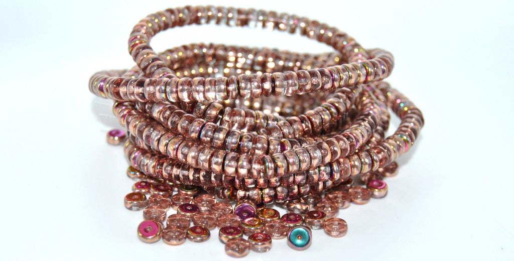 Flat Round Wheel Pressed Glass Beads,Crystal Vitex (00030-VITEX), Glass, Czech Republic