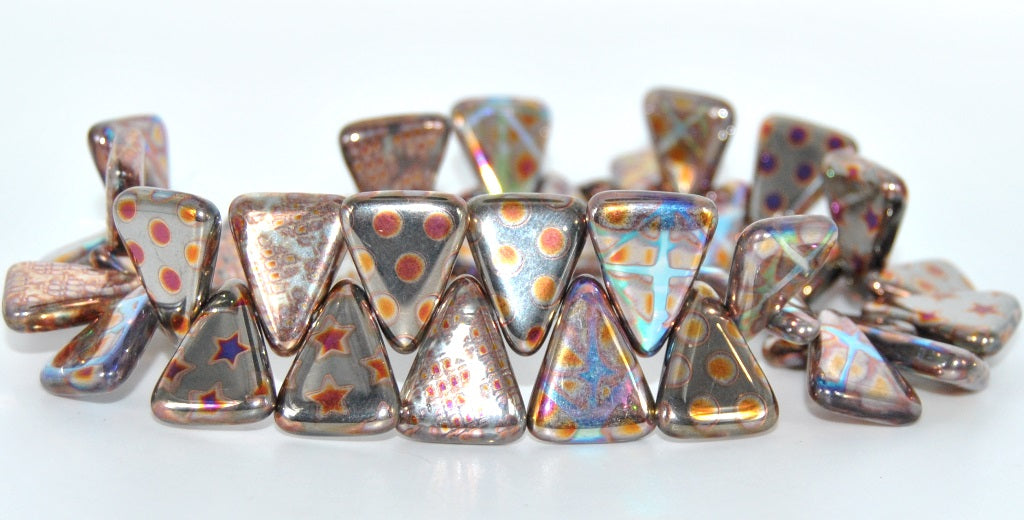 Pressed Beads, Crystal Mixed Colors 1 (00030-MIX-1), Glass, Czech Republic