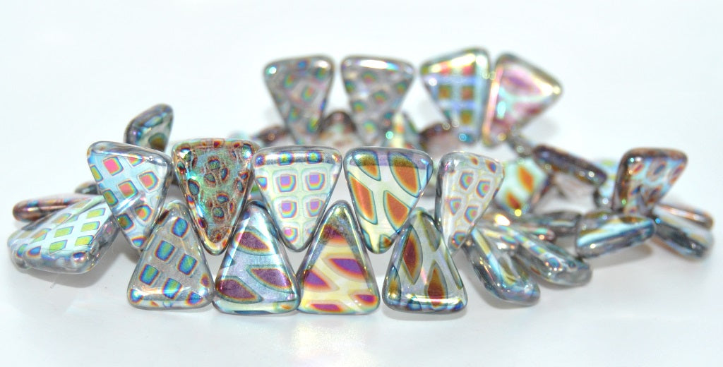 Pressed Beads, Crystal Mixed Colors 9 (00030-MIX-9), Glass, Czech Republic