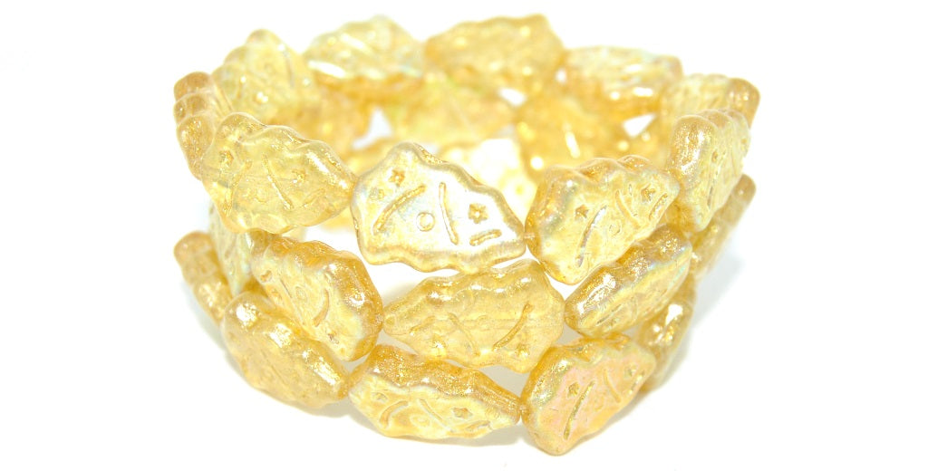 Christmas Tree Decorated Pressed Glass Beads,Crystal 34302 Ab (00030-34302-AB), Glass, Czech Republic