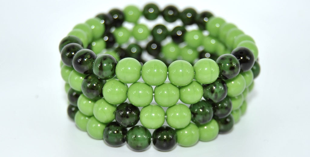 Czech Glass Hand Made Lampwork Beads Lines With Aventurine, Mixed Colors 6 (8-MIX-6), Glass, Czech Republic