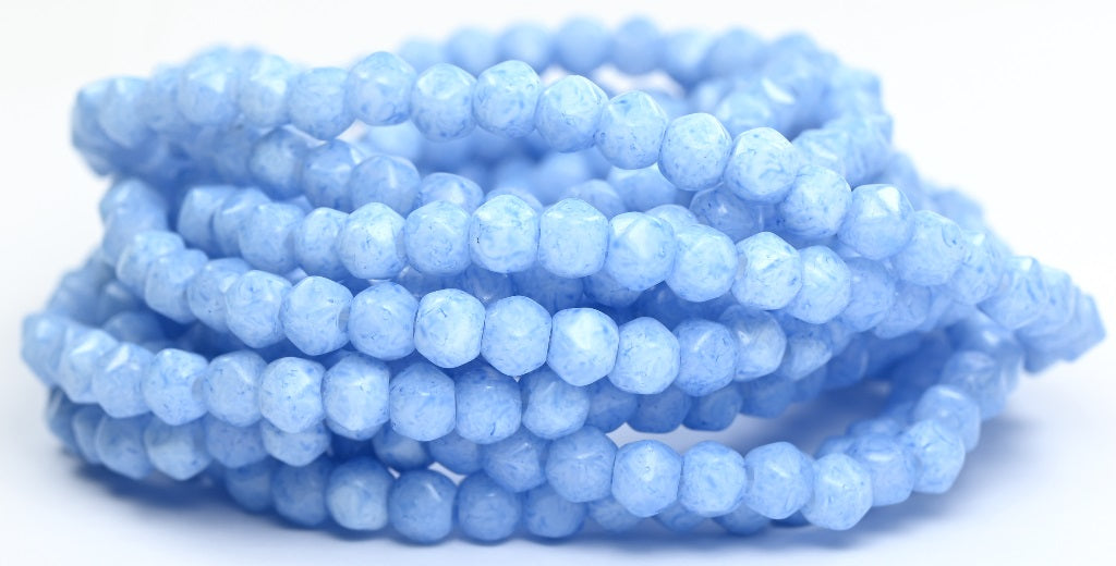 Seni Round Pressed Glass Beads Druck with Big Hole,White 34307 (02010-34307), Glass, Czech Republic