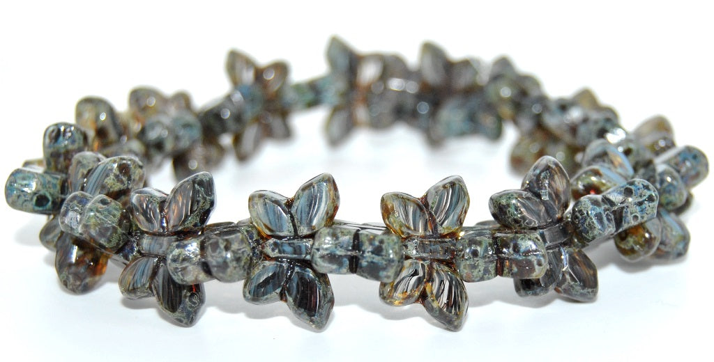 Table Cut Butterfly Beads,4323102 Travertin (4323102-86800), Glass, Czech Republic