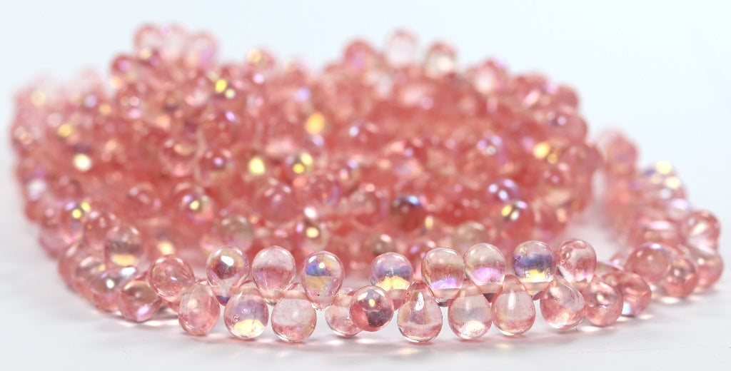 Pear Teardrop Pressed Glass Beads,Crystal 34304 Ab (00030-34304-AB), Glass, Czech Republic
