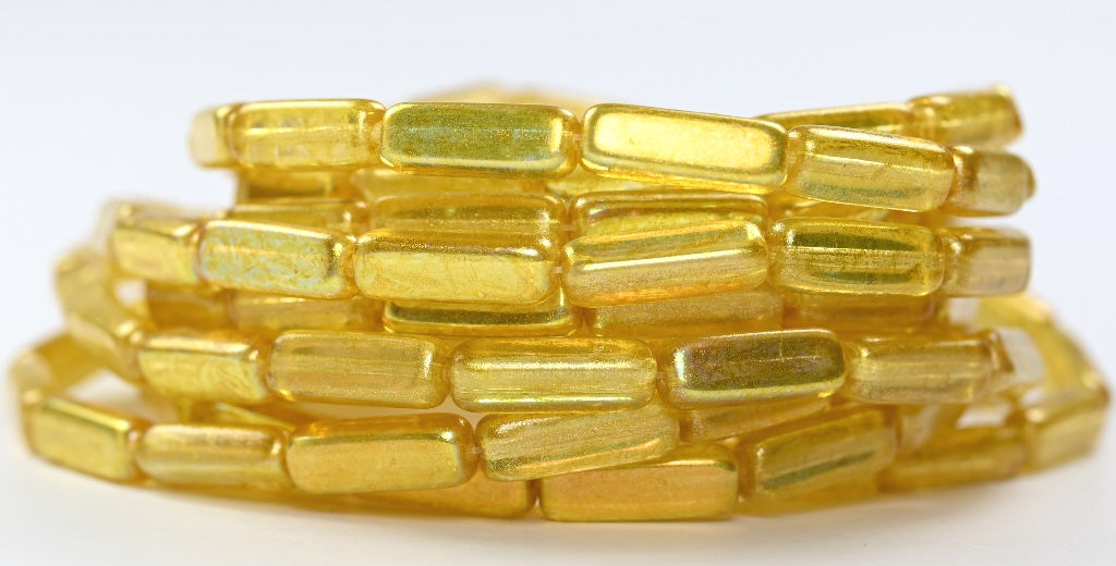 Rectangle Pressed Glass Beads, Crystal 34302 Ab (00030-34302-AB), Glass, Czech Republic