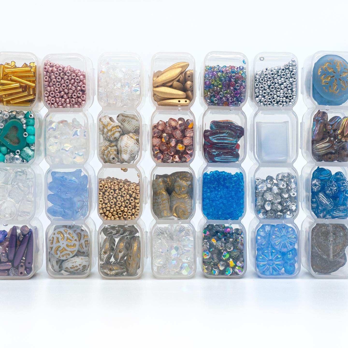 OUTLET Czech Glass Beads Advent Calendar – 24 Days, 28 Unique Bead Designs
