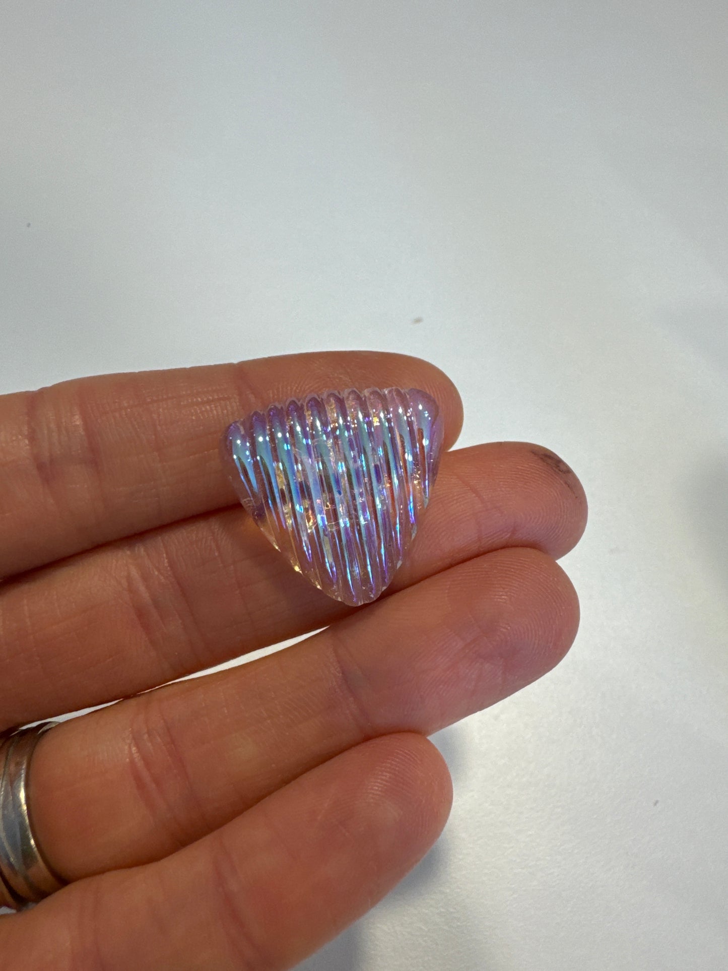 1 pcs Hand Painted Glass Buttons with ornament, size 10 (22.5 mm), Czech Republic