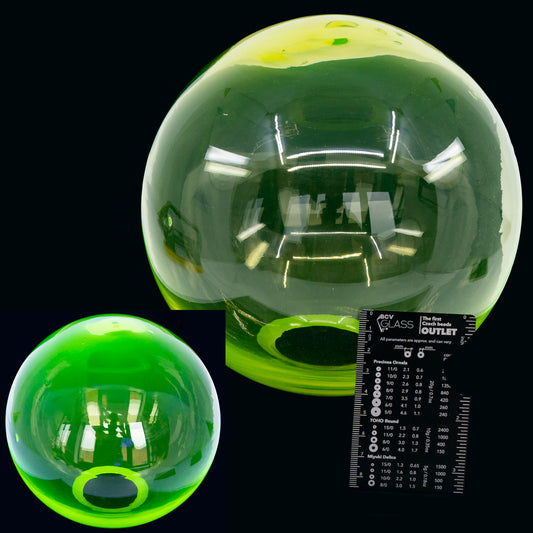 Uranium Glass Tableware (Glow under UV) - 20 cm Bubble Sphere (the last pieces), Czech Republic OUTLET
