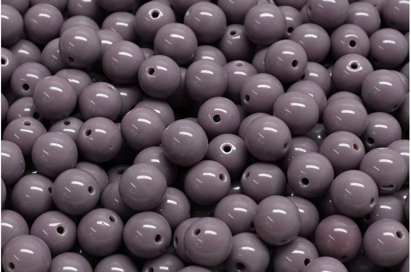 OUTLET 10 grams Round Druck Beads, 6 x 6 mm, Opaque Amethyst (23030), Glass, Czech Republic