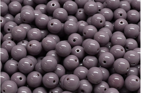 OUTLET 10 grams Round Druck Beads, 6 x 6 mm, Opaque Amethyst (23030), Glass, Czech Republic