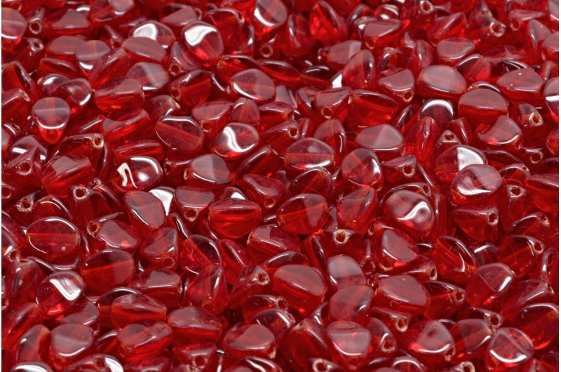 OUTLET 10 grams Pinch Beads, 5 x 5 mm, Transparent Red (90100), Glass, Czech Republic