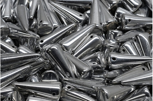 Spike Beads, Crystal Silver (00030-27000), Glass, Czech Republic