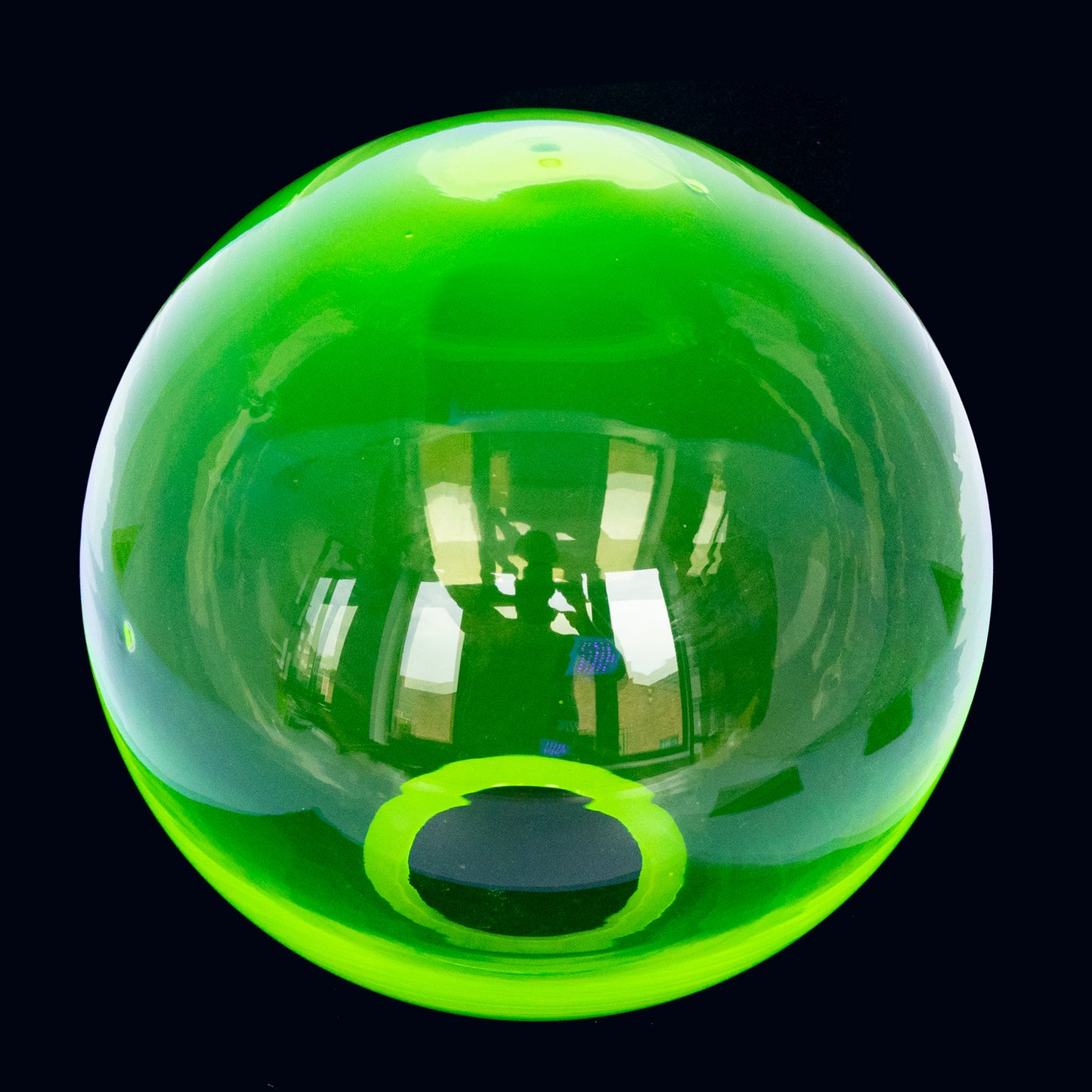 Uranium Glass Tableware (Glow under UV) - 20 cm Bubble Sphere (the last pieces), Czech Republic OUTLET