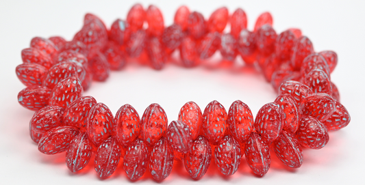 Hawaii Flower Pressed Glass Beads, Transparent Light Amethyst Silver Lined (90060-54308), Glass, Czech Republic ~ STRANDED