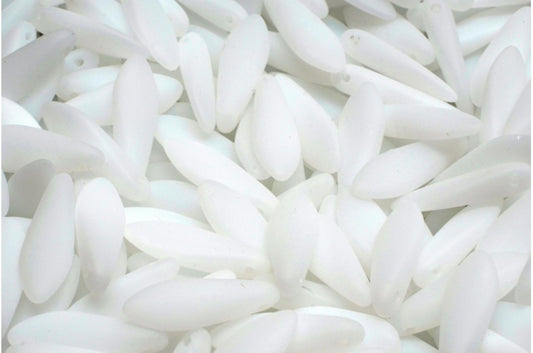 ダガービーズ、ホワイトオパールマット（02020-84100）、ガラス、チェコ共和国