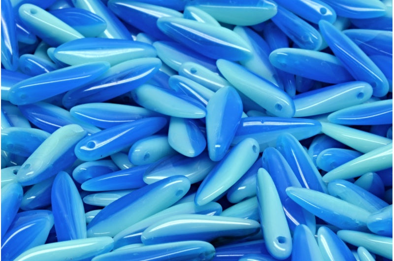Dagger Beads, Blue 62000 (63000-62000), Glass, Czech Republic