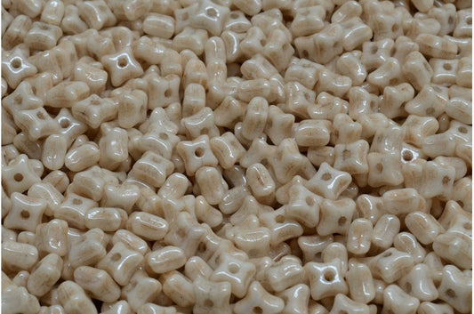 Orion Beads, White Luster Brown Full Coated (02010-14413), Glass, Czech Republic