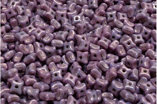 Orion Beads, White Purple (02010-15726), Glass, Czech Republic