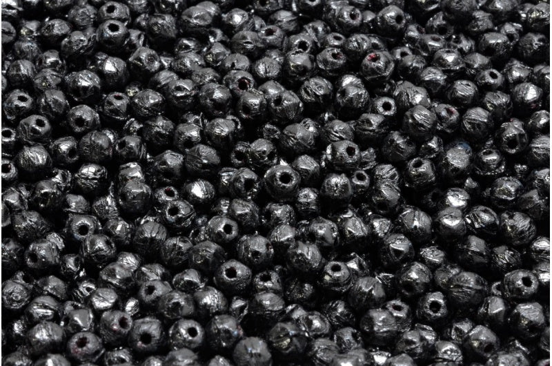English Cut Beads, Black (23980), Glass, Czech Republic