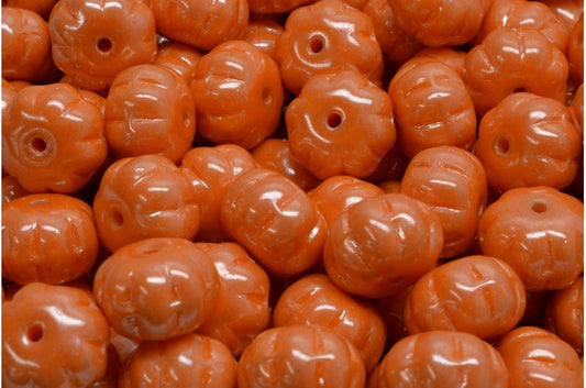 Pumpkin Beads, Opaque Yellow Hematite (93120-14400), Glass, Czech Republic