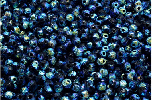 English Cut Beads，5 黑色 Ab Full（2X 边）(23980-28703)，玻璃，捷克共和国