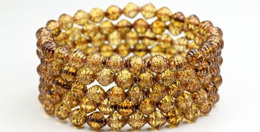 Wasp Nest Beads, Crystal Travertin Copper Lined (8-00030-86-54200), Glass, Czech Republic ~ STRANDED