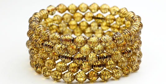 Wasp Nest Beads, Crystal Travertin Gold Lined (8-00030-86-54202), Glass, Czech Republic ~ STRANDED