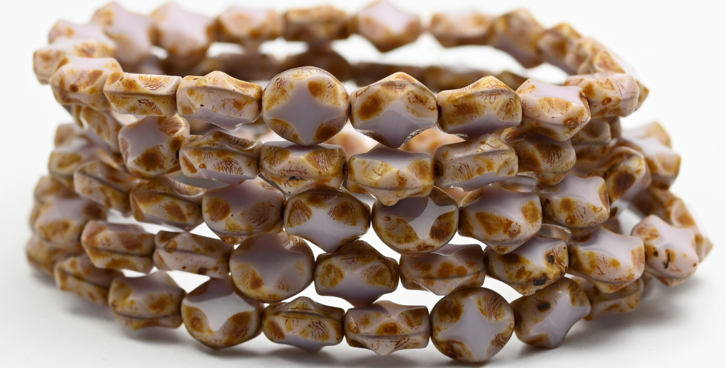 Table Cut Oval Beads, 24020 Travertin (24020-86800), Glass, Czech Republic ~ STRANDED