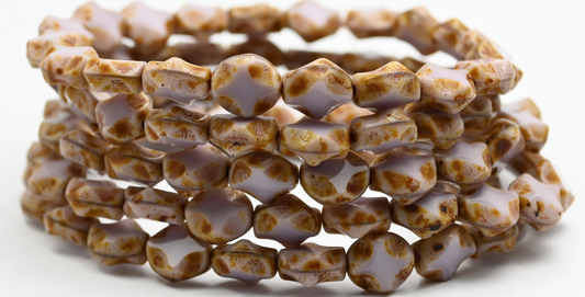 Table Cut Oval Beads, 24020 Travertin (24020-86800), Glass, Czech Republic ~ STRANDED