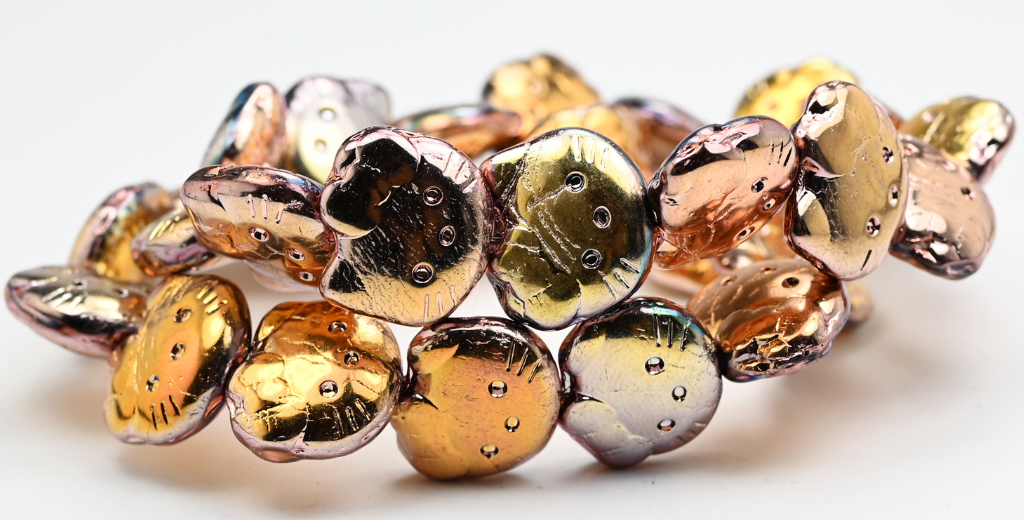 Hello Kitty Beads, Crystal Rose Gold Capri 2X (1918-00030-27101-2X), Glass, Czech Republic ~ STRANDED