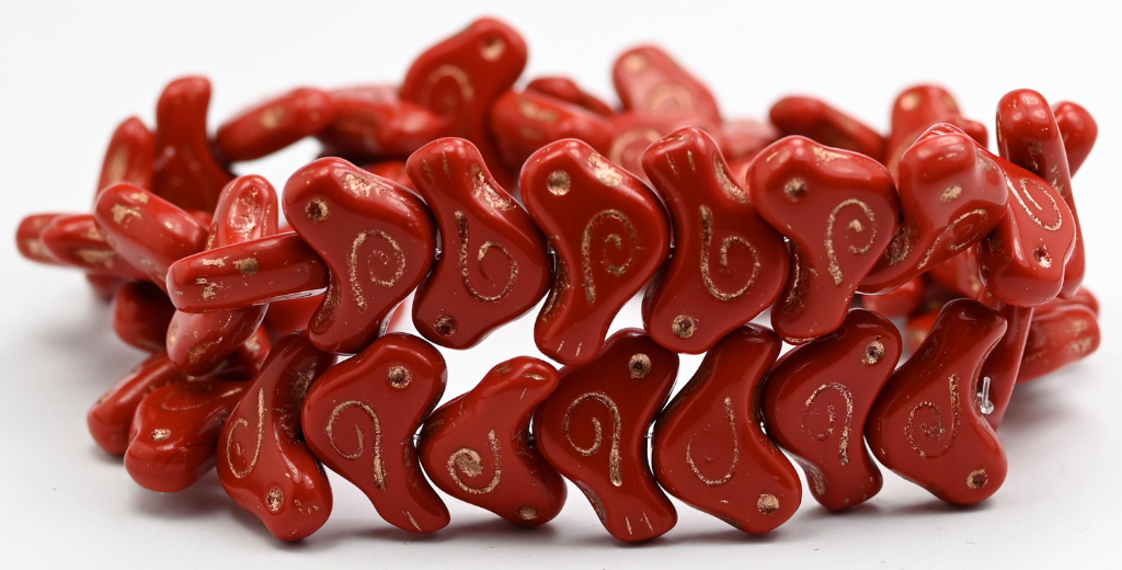 Folklore Bird Pressed Beads, 93500 Copper Lined (1612-93500-54200), Glass, Czech Republic ~ STRANDED