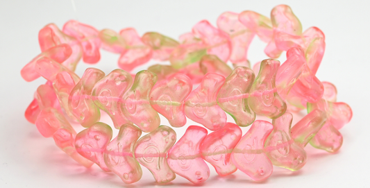 Folklore Bird Pressed Beads, Crystal 489017 (1612-00030-489017), Glass, Czech Republic ~ STRANDED